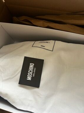 Moschino White Logo Dust Bag with Black Tag